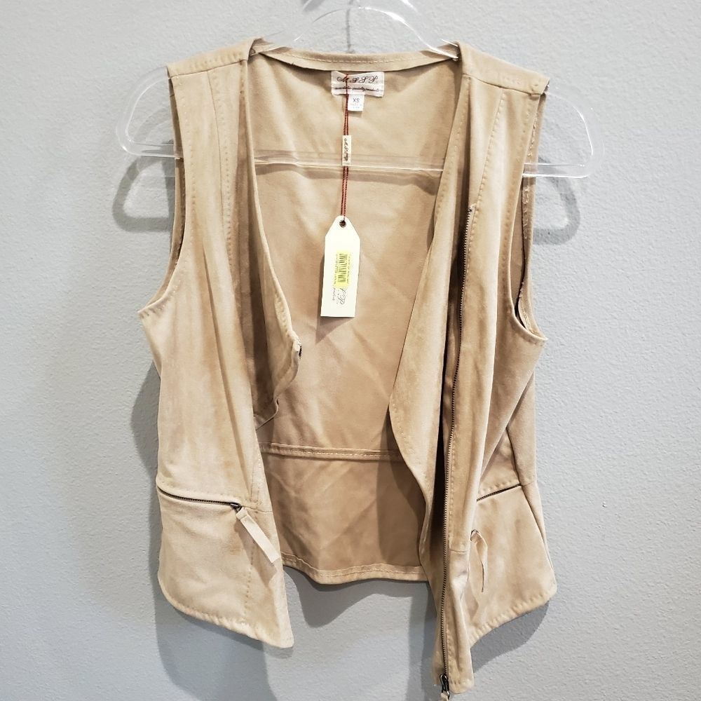 NWT Beige suede vest